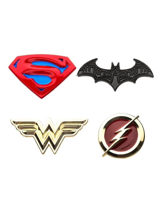 DC Justice League Logos Enamel Collector Pins | Set of 4