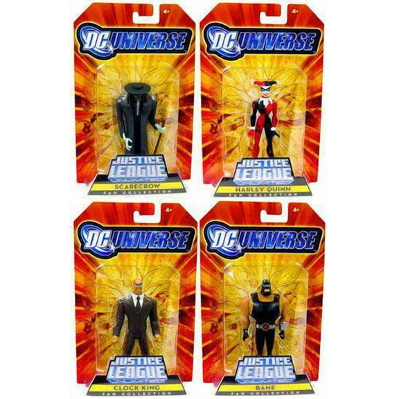 DC Universe Justice League Action 5" Figure 4-Pack Gotham City Criminals (Clock King, Harley Quinn, Bane & Scarecrow)