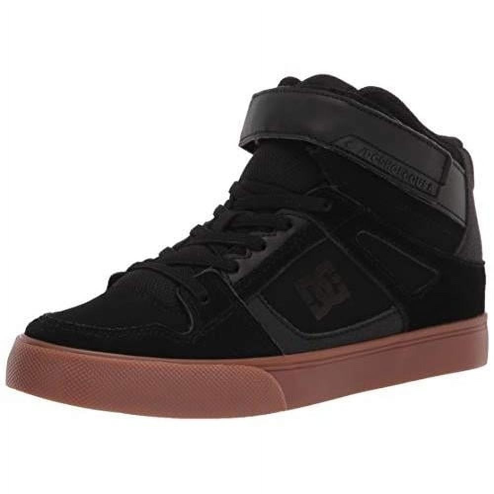 DC Boys Pure High Top EV Skate Shoes - Black Camo With Ankle Strap & Elastic Laces, Size 7 Big Kid - View #13