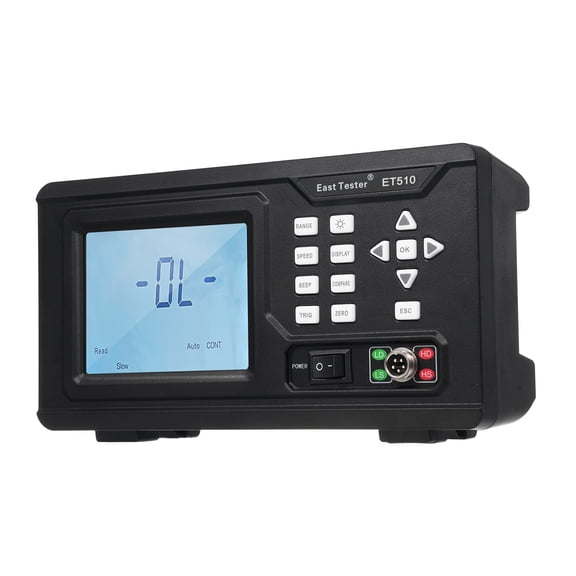 DC.L. Resistance Meter Tester Tester ET510 DC Low Resistance Tester Portable Milliohm Meter Microresistance Tester Low Resistance Tester Direct Current LCD Display with Backlight Low Resistance