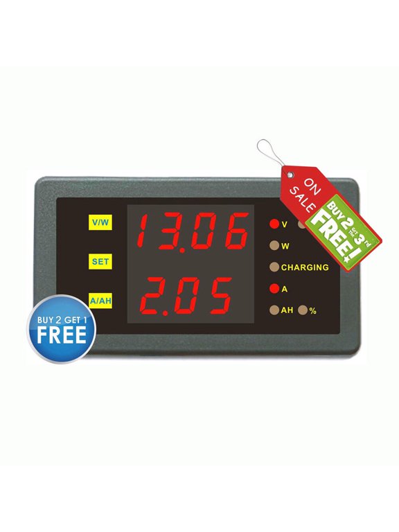 DC LED 120V 30A Dual Voltmeter Ammeter Current Meter Battery Monitor Test Meter