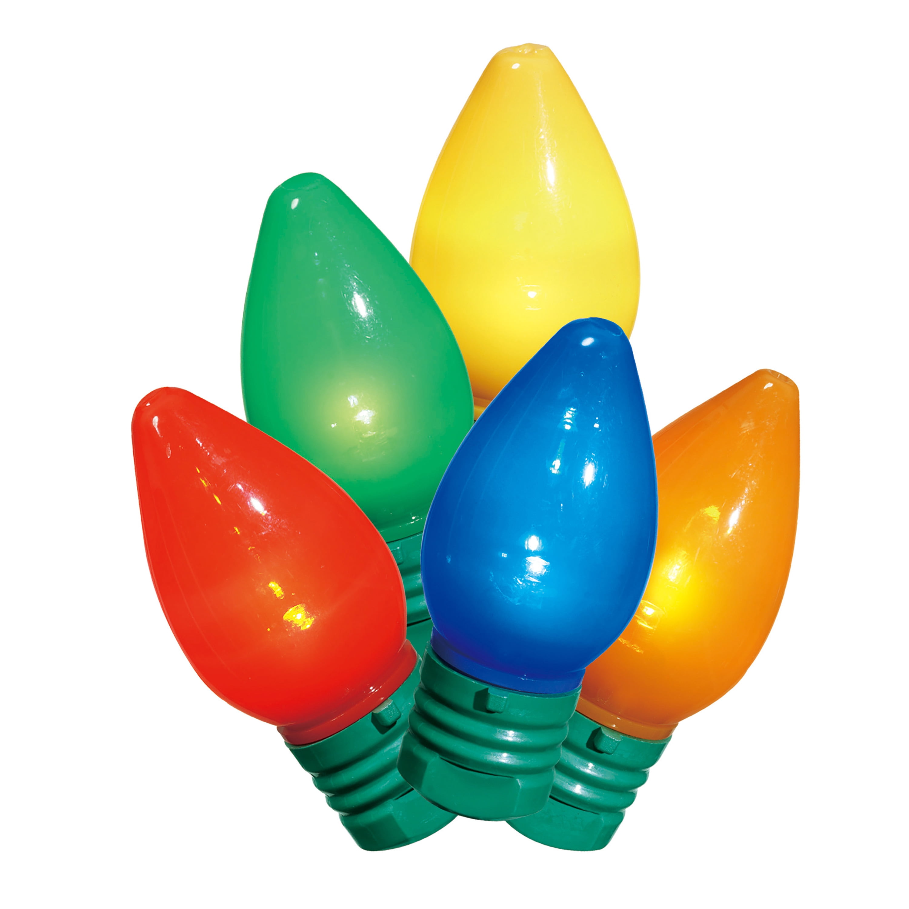 Indoor/Outdoor 25-Count Super Bright LED C7 Christmas String Lights, Ceramic Multicolor, 14', by Holiday Time