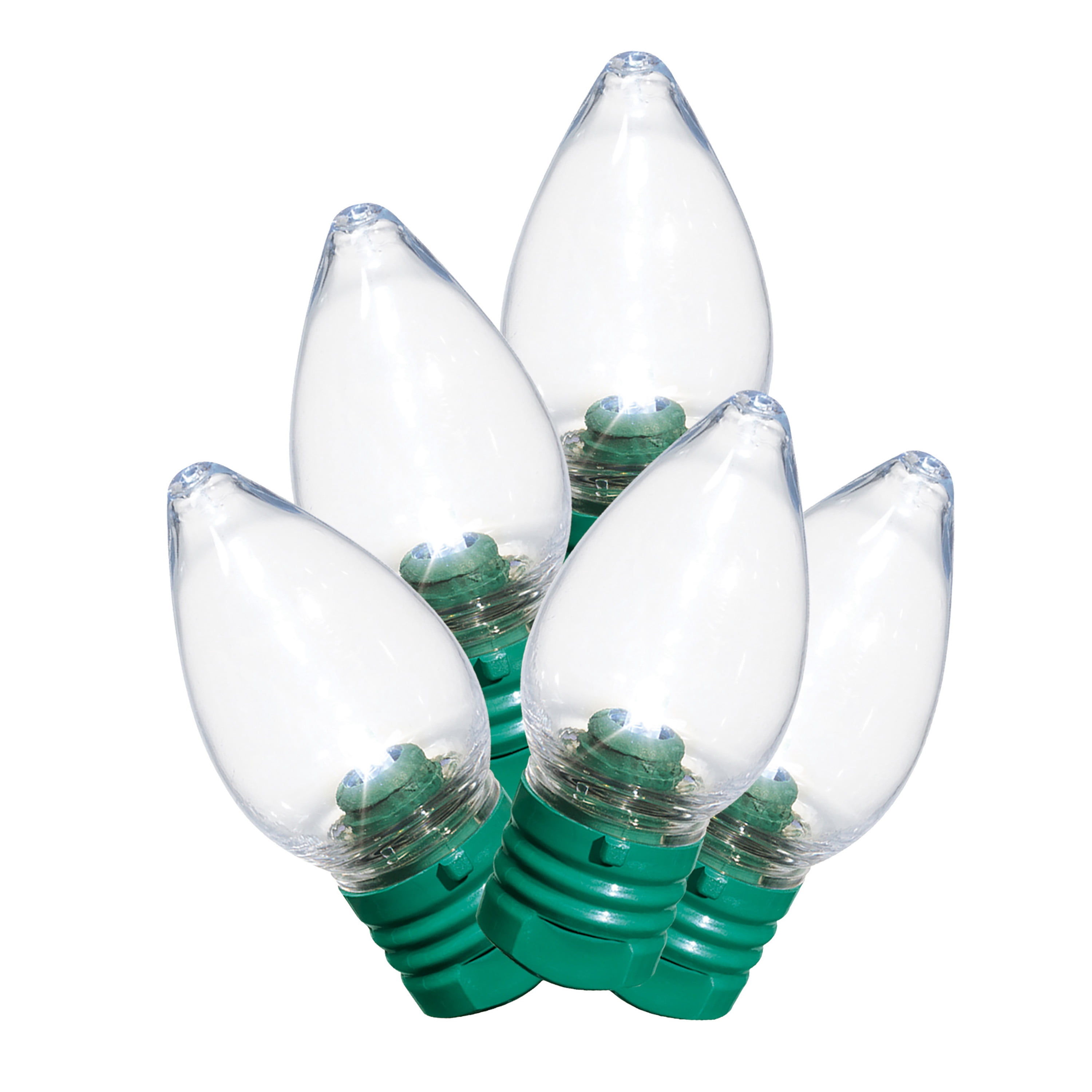 Indoor/Outdoor 25-Count Super Bright LED C7 Christmas String Lights, Cool White, 14', by Holiday Time