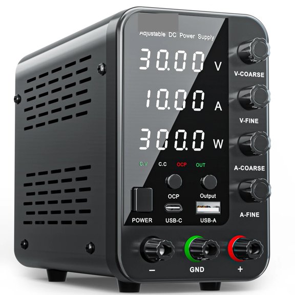 DC Lab Power Supply 30V 10A Djustable Voltage Regulator Preset Voltage Current Dual Input ,Stable Output