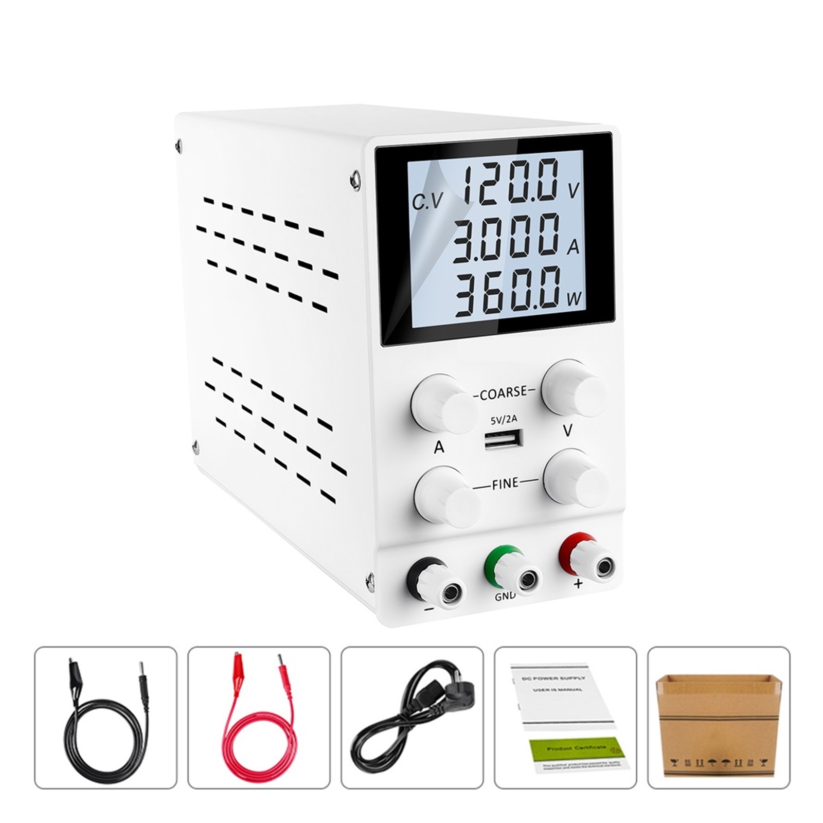 DC Laboratory Power Supply Adjustable 120V 3A With USB Voltage Regulator Stabilizer Switching Bench Source Plating Charging DIY
--------
,Stable Output