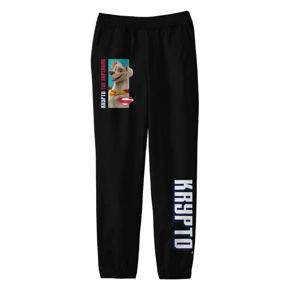 DC League Of Super Pets Animal Heroes Boy's Black Sweatpants-XL