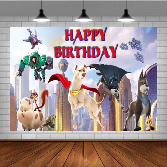 DC League of Super-Pets Banner Poster Wall Decor Birthday Backdrop Background Party Supplies Taspestry