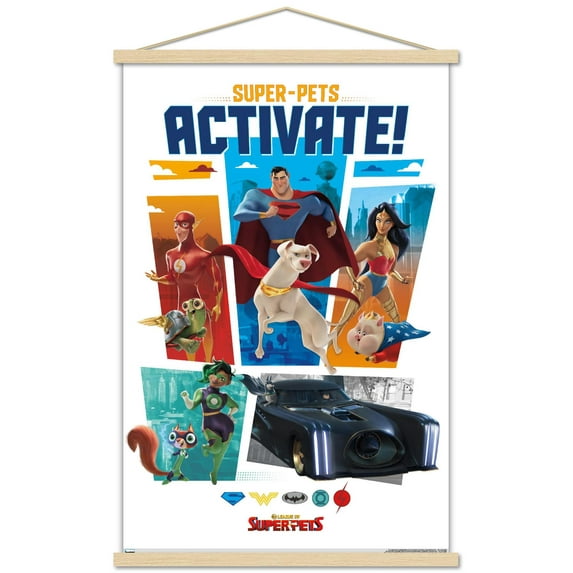 DC League of Super-Pets - Heroes Wall Poster with Magnetic Frame, 22.375" x 34"