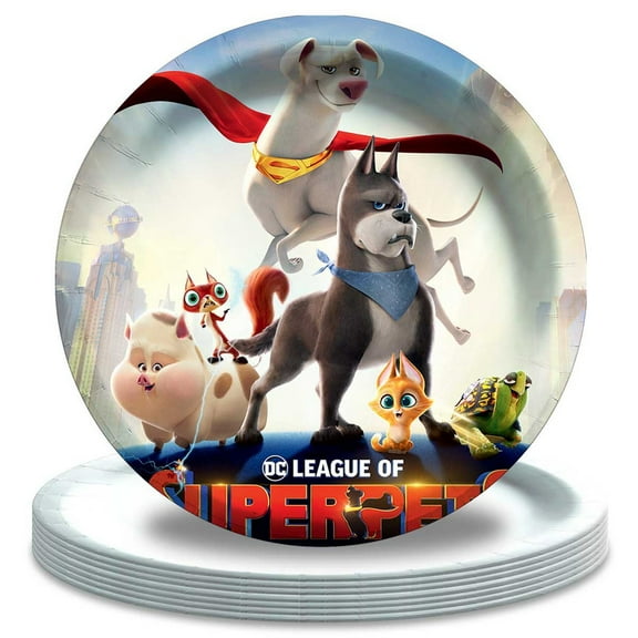 DC League of Super Pets Pirates Plates Party Supplies Birthday Dinnerware Decorations Tableware Disposable 16pcs