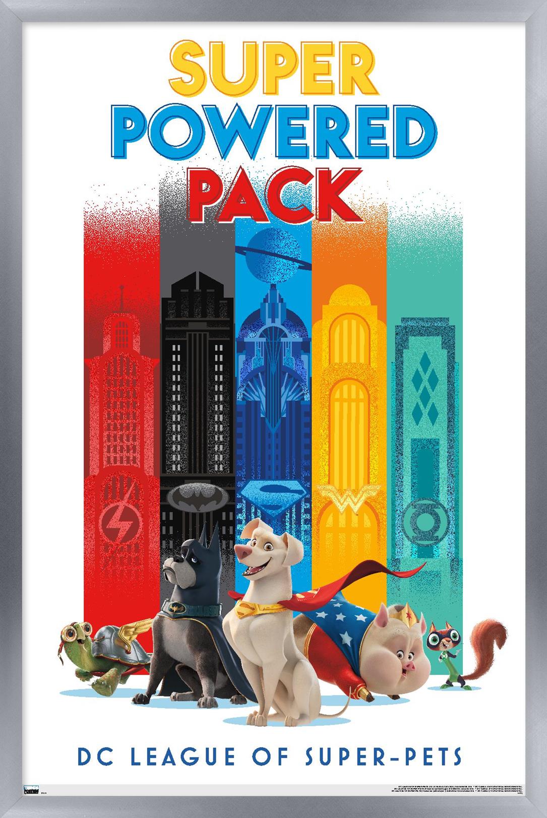 DC League of Super-Pets - Skyline Wall Poster, 14.725" x 22.375" Framed