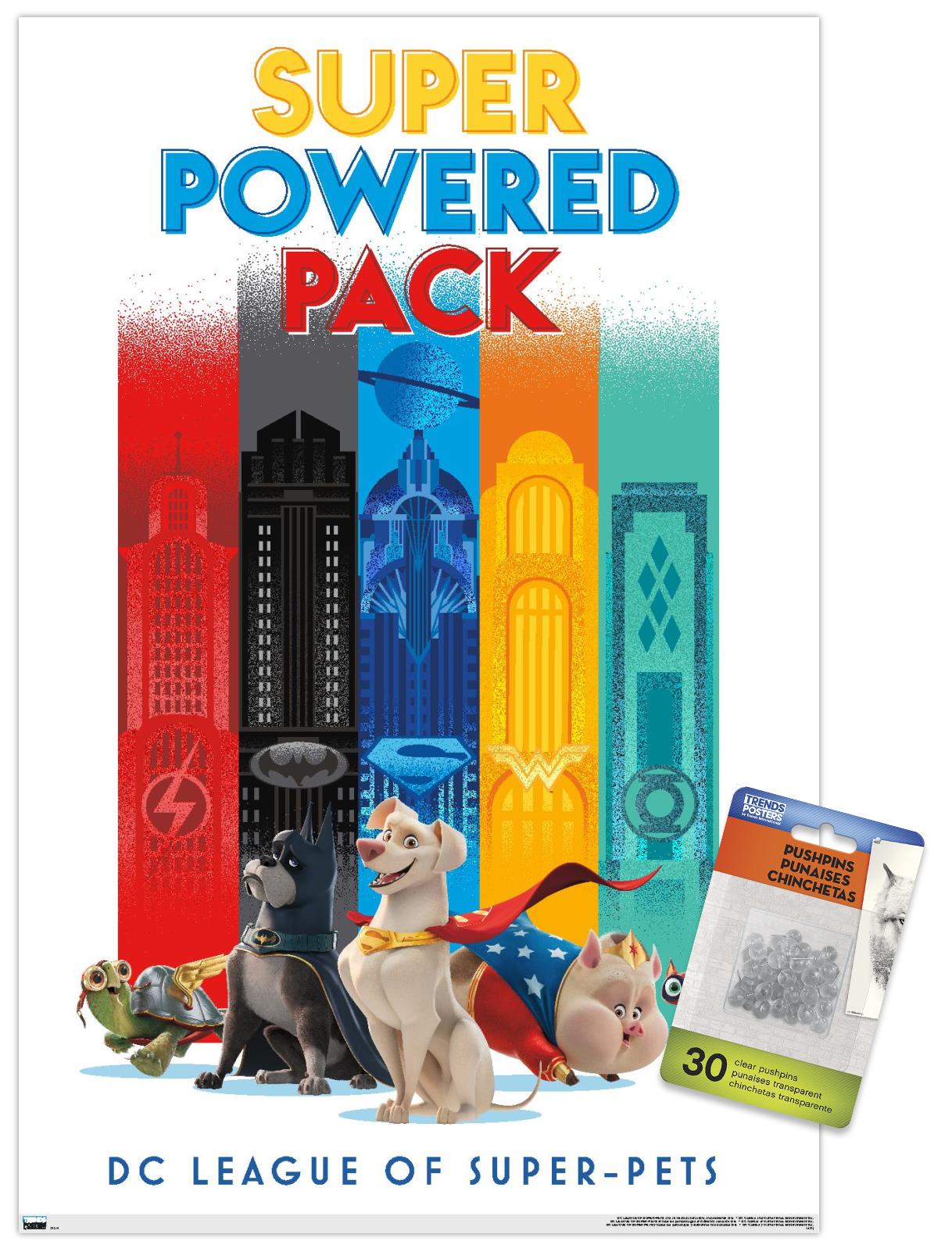 DC League of Super-Pets - Skyline Wall Poster with Push Pins, 14.725" x 22.375"