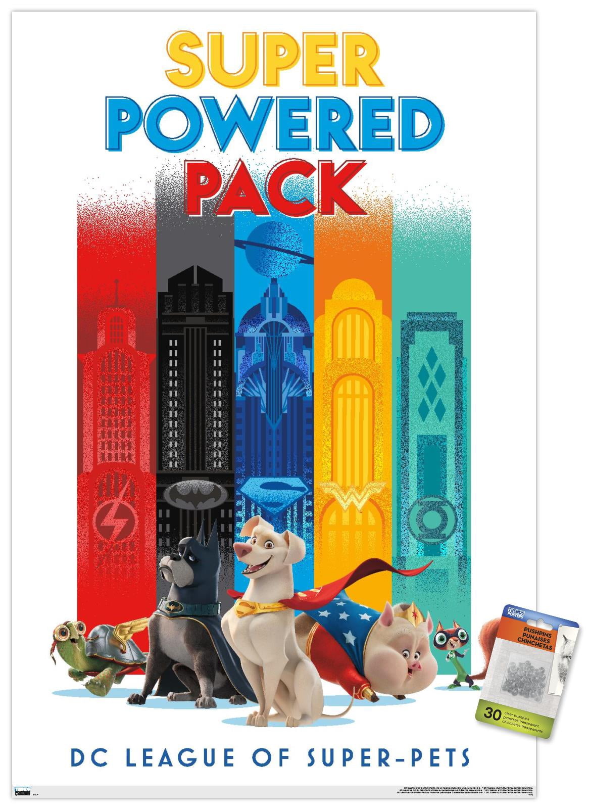 DC League of Super-Pets - Skyline Wall Poster with Pushpins, 22.375" x 34"