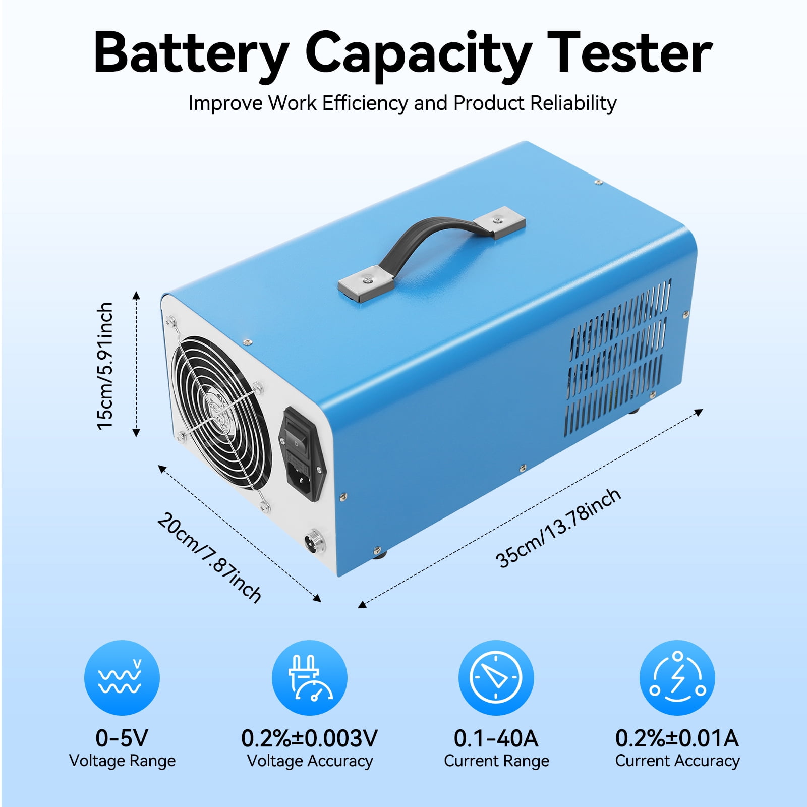 DC Load Tester 200W 110V EBC-A40L Battery Capacity Tester, Power Supply ...