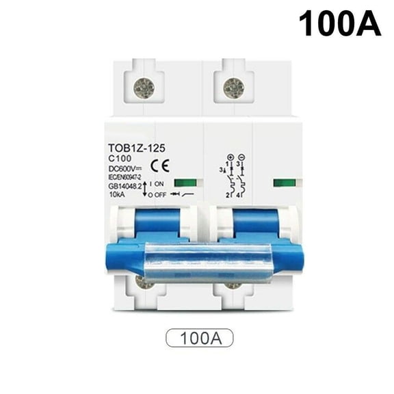 DC MCB for Solar PV 2P 125A 100A 80A 600V Circuit breaker PV System Battery