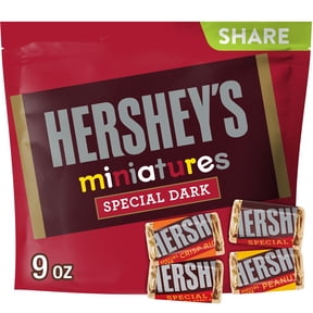 Hershey's Special Dark Miniatures Assorted Chocolate Candy Bars & Miniatures Variety Pack, Share Pack, 9 oz