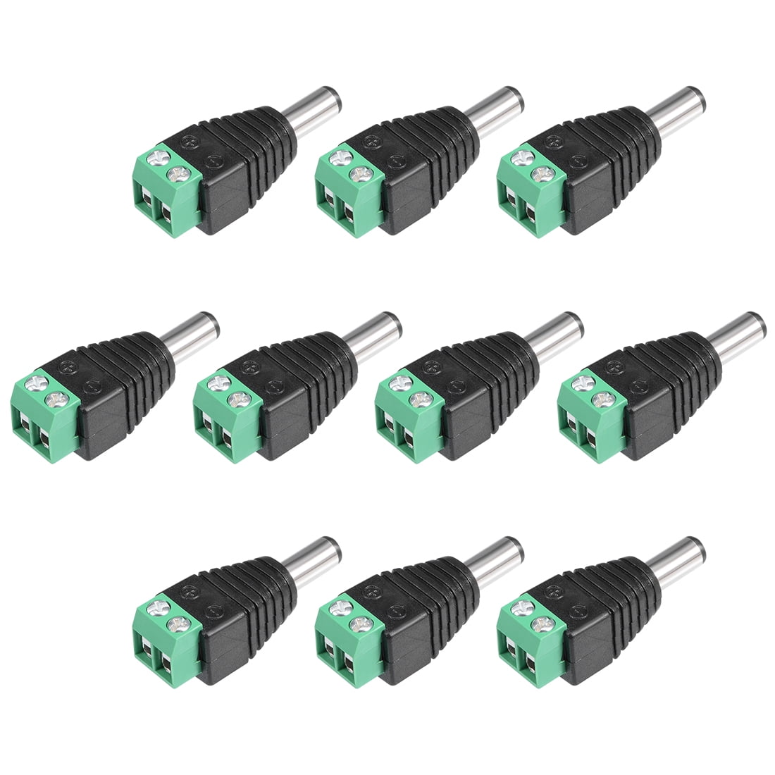 DC Male Connector 5.5x2.1mm Power Jack Adapter 10Pcs for CCTV Security ...