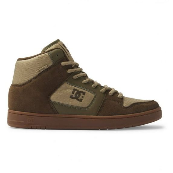 DC Manteca 4 Hi WR High Top Leather Shoes - Dark Chocolate/Military