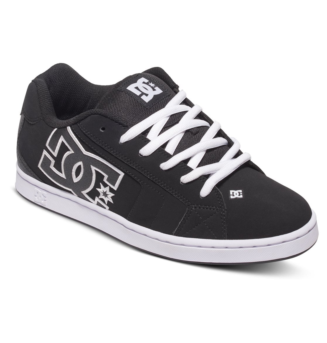 DC Men s Net Lace Up Skate Sneakers Black Leather 16 D Walmart