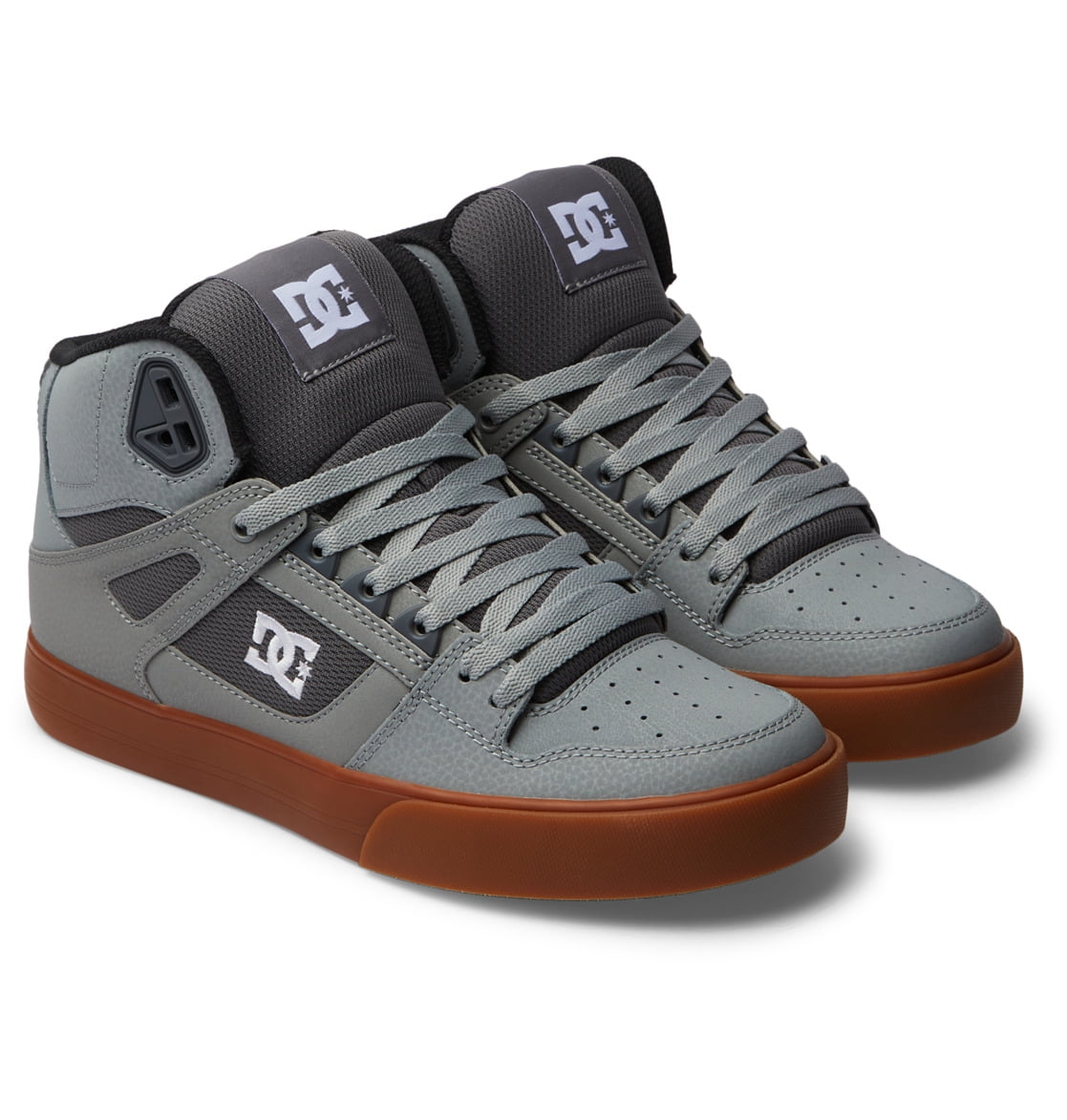 DC Men's Pure High-Top Shoes - Grey/White/Grey - 15 - Walmart.com
