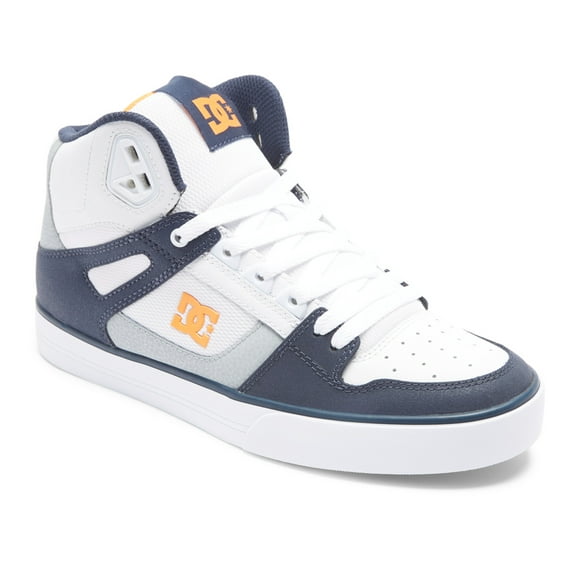 DC Men's Pure High-Top Shoes - White/Grey/Orange - 11.5