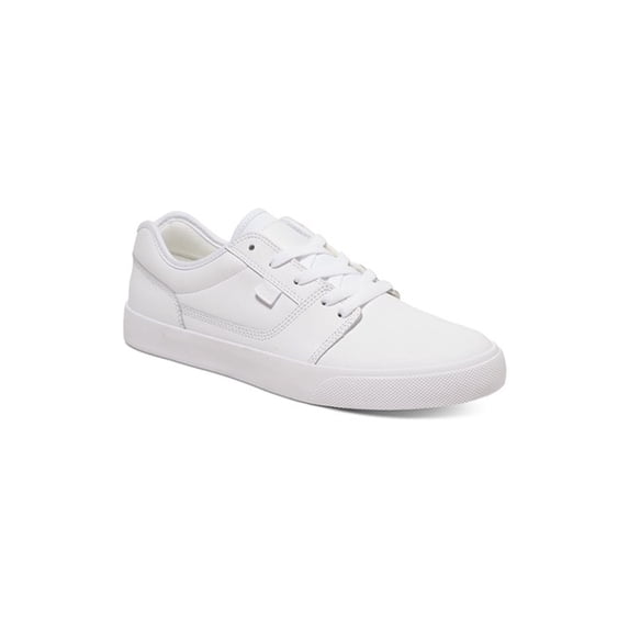 DC Men's Tonik Lace Up Skate Sneakers White Leather Canvas 14 D