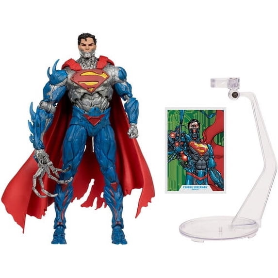 DC Essentials Cyborg Superman Action Figure – 1:10 Scale, 6.86" Tall Collectible