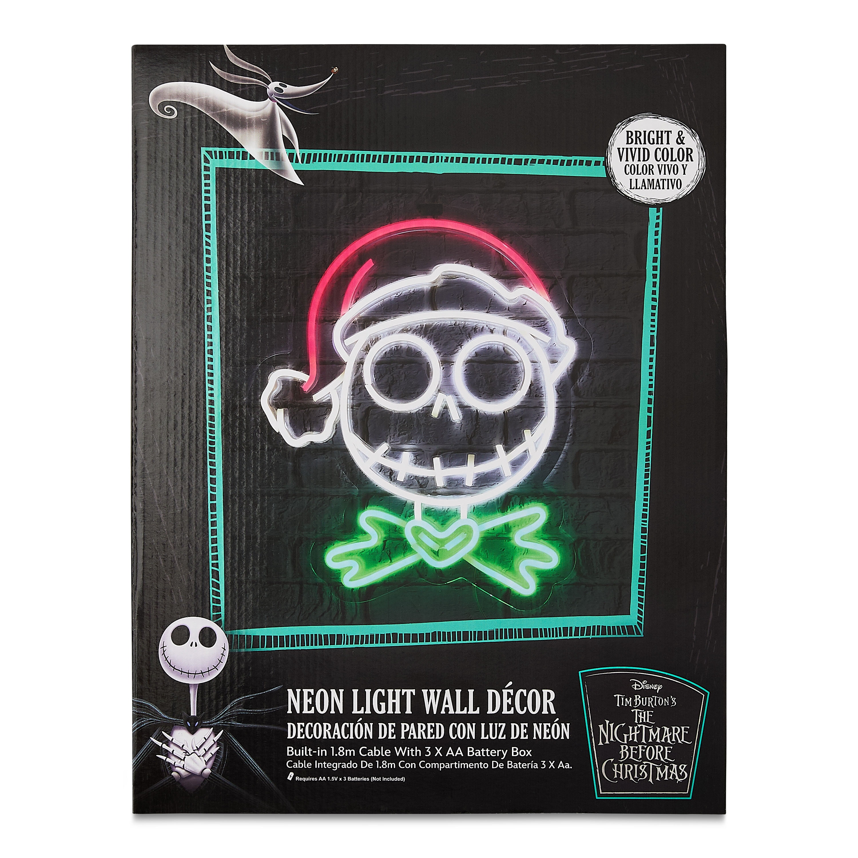 The Nightmare Before Christmas Jack Skellington LED Light Up Hanging Wall Decor by Ruz, Multicolor