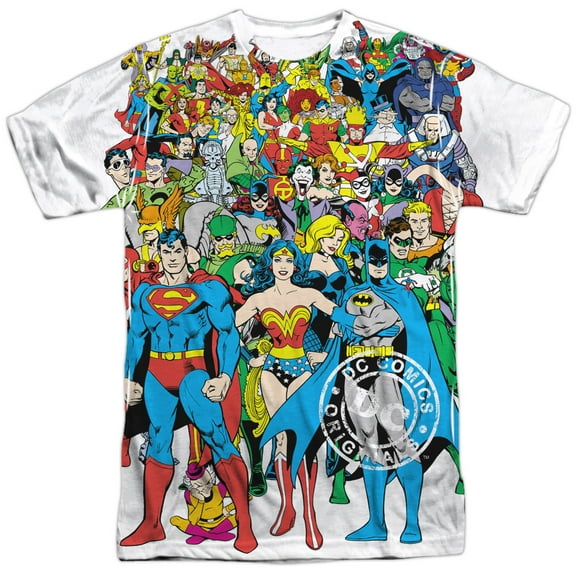 DC Comics Men's Original Universe Sublimation T-shirt XXX-Large White