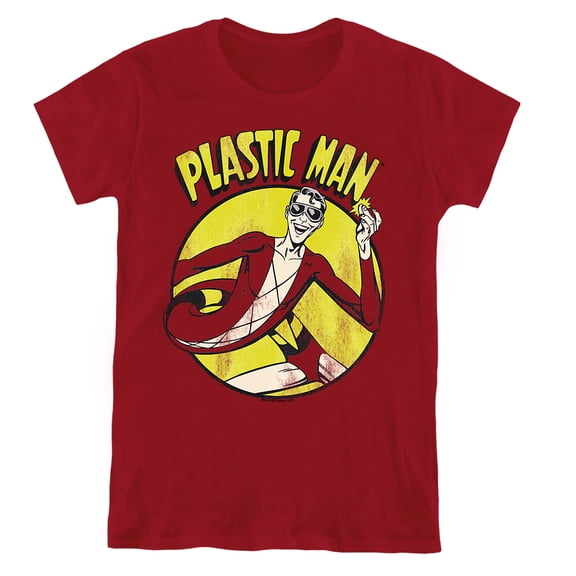 DC Plastic Man Women's T Shirt, Cardinal, Large