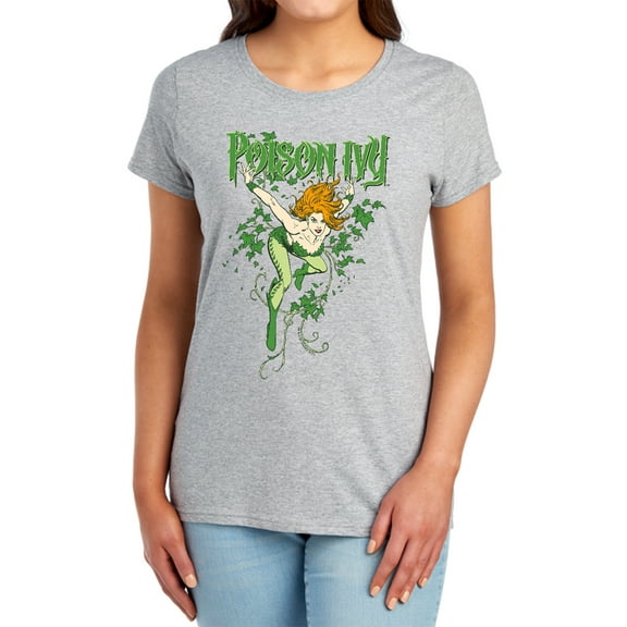 DC Poison Ivy Women's T Shirt, Athletic Heather, Large