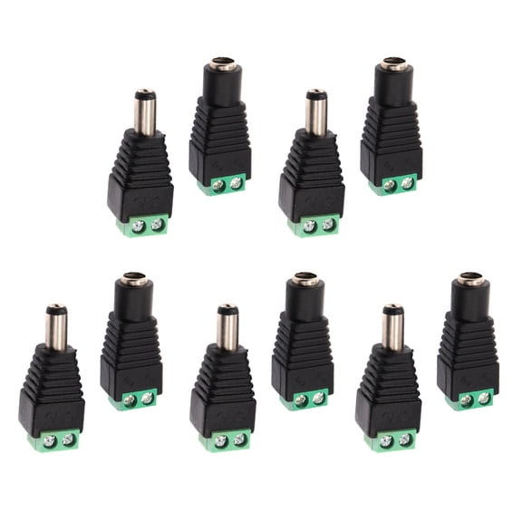 DC Power Connector Set for Electronics & CCTV 5.5mm x 2.1mm, High-Fidelity Design, 10A Max Current