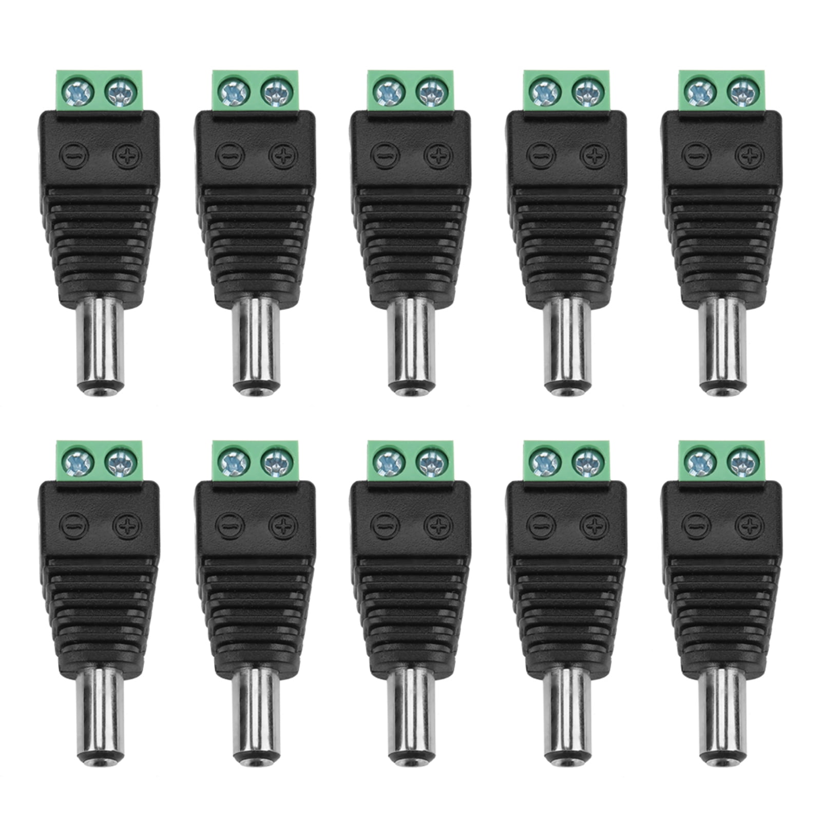 DC Power Plug-10Pcs DC Power Macho Enchufe Jack Terminal Adaptador Conector para cmara CCTV 5.5 * 2.1mm