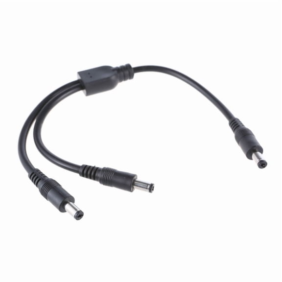 DC Power Splitter Cable 5.5x2.1mm/5.5x2.5mm, 1 Male to 2 Male Y Adapter Cord for CCTV Camera and LED Light 40cm/30cm