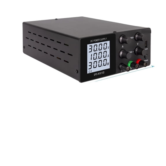 DC Power Supply 60V 5A Variable Switching Regulated High Precision 4-Digits LCD Display 5V/2A USB Port Test Lead Output