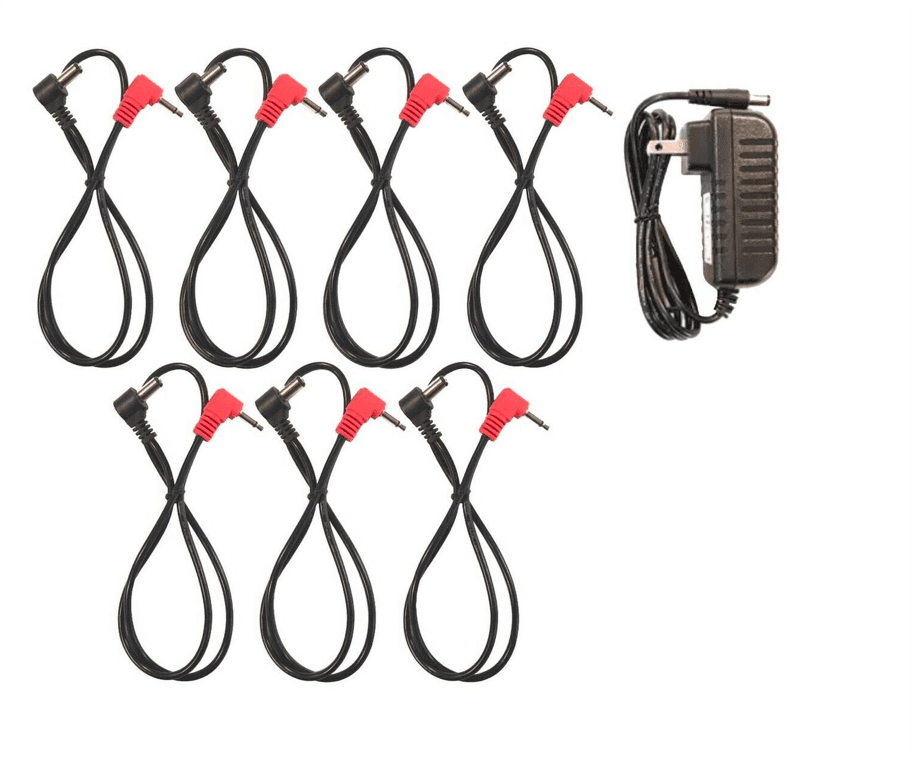 DC Power Supply & (7) Pack Effects Pedal Power Cables for Dunlop DC Brick