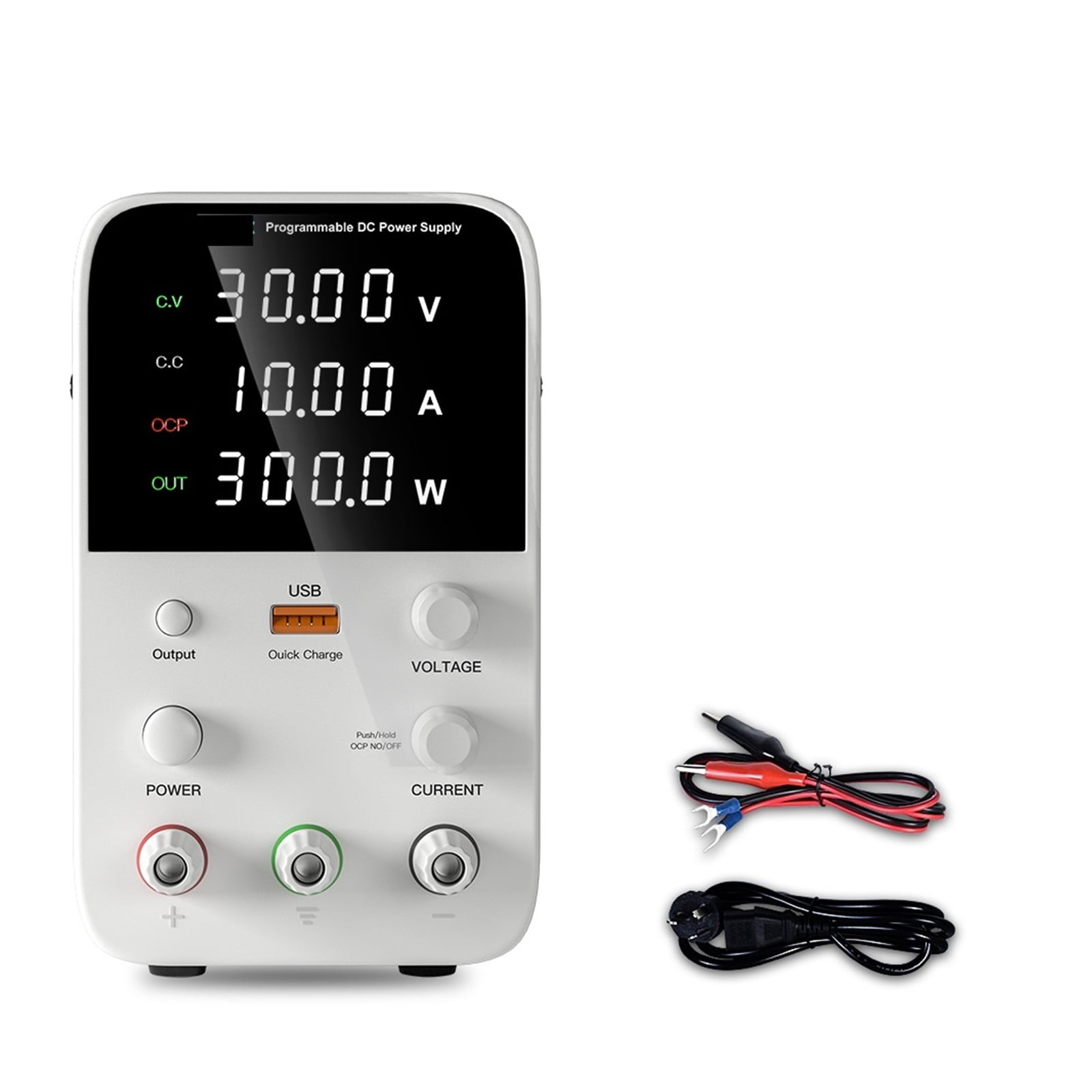 DC Power Supply Adjustable 30V 10A Lab Programmable Current Voltage ...