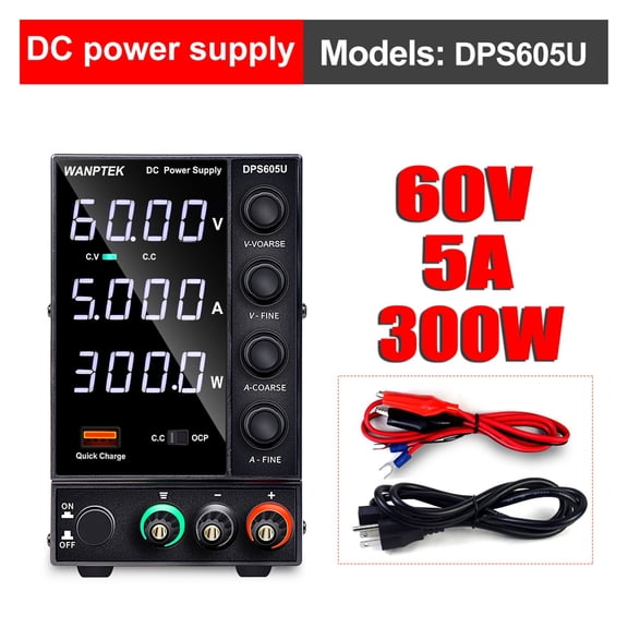 DC Power Supply Adjustable Regulated Switching Power Supply Led Variable Bench Source 60V 5A DIY ,Low-loss