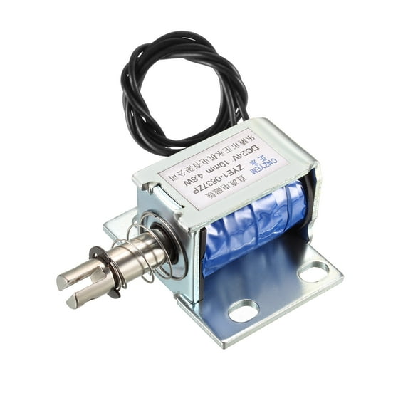 DC Push Pull Type Solenoid Electromagnet, DC 24V 4.8W 40g 10mm, Open Frame Type, Linear Motion