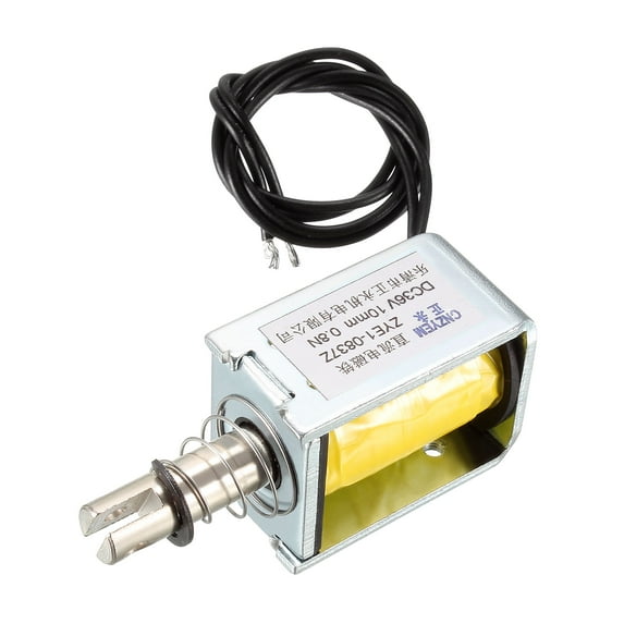 DC Push Pull Type Solenoid Electromagnet, DC 36V 0.8N 10mm, Open Frame Type, Linear Motion