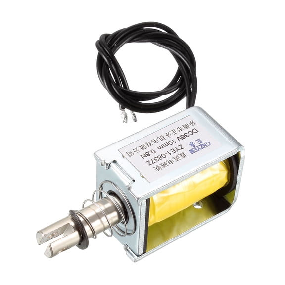 DC Push Pull Type Solenoid Electromagnet, DC 36V 0.8N 10mm, Open Frame Type, Linear Motion