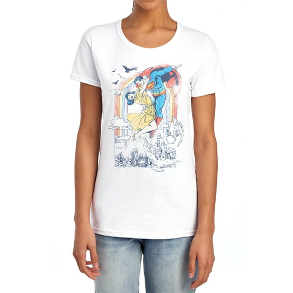 DC Rainbow Love Women's T Shirt, White, Small