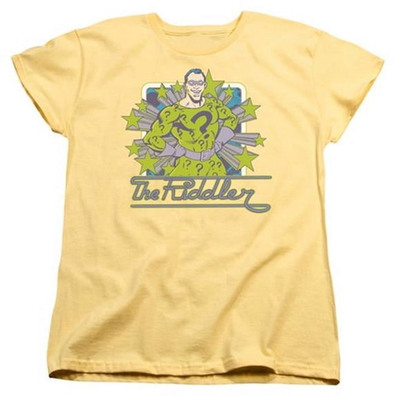 DC-Riddler Stars - Short Sleeve Women's Tee - Banana- Small