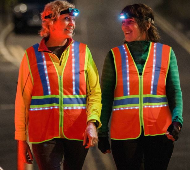 DC’S LED’S 3SIXTY GLOW IN LOW LIGHT ORANGE SAFETY VEST | USB RECHARGEABLE & LONG LASTING BATTERY LIFE WITH DETACHABLE POWER SOURCE ( NON BREAKAWAY )