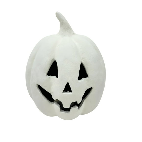 Paper Mache Jack-o'-Lantern Tabletop Decoration, White, 8", Halloween by Way To Celebrate