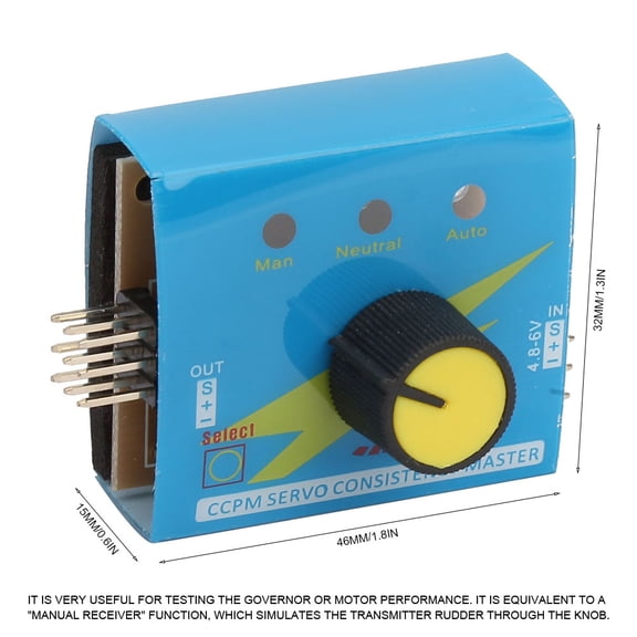 DC Servo Tester, Convenient Motor Calibration  Adjustment Tool, 1.5ms Signal, 5.0mA Output, 46x32x15mm