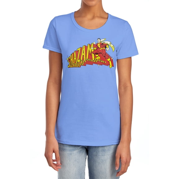 DC Shazam! Women's T Shirt, Carolina Blue, Large