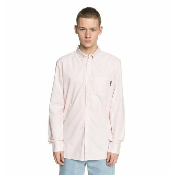 DC Shoes Men's Classic Oxford Light Pink L/S Woven Shirt
