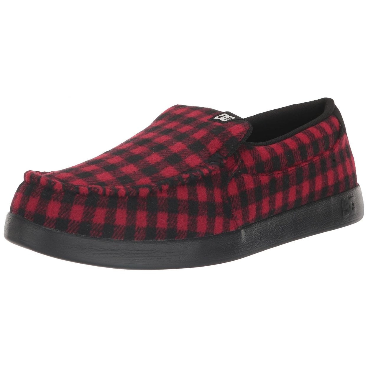 DC Shoes Mens Villain Slip-On Shoes Black/Red Plaid  display picture 1