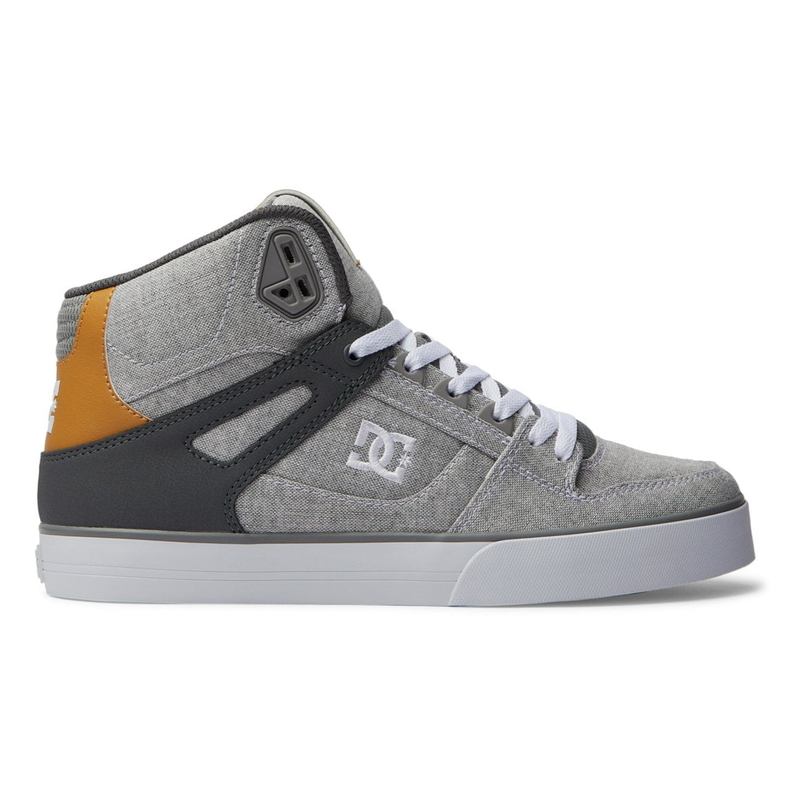 DC Shoes Mens Pure High-Top Shoes Grey/Grey/White - ADYS400043-XSSW ...
