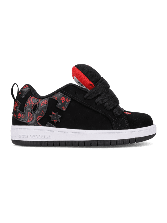 s Unisex Kids Court Graffik Skate Shoe Black/Grey/Red - DC01664010-BKGYRD